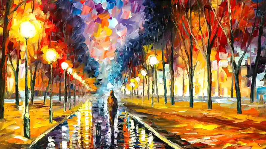 2k名画壁纸-光影艺术 - 油画-夜景插画热门的壁纸「哲风壁纸」