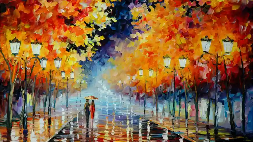 2k名画壁纸-雨巷与街景-壁纸分享「哲风壁纸」
