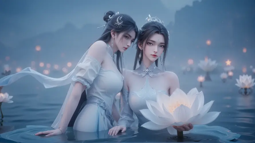 3k仙侠壁纸-陆雪琪与莲花-免费下载「哲风壁纸」