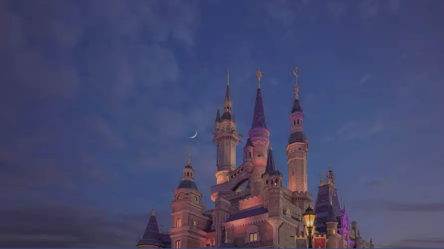 4k夜幕壁纸 - 城堡夜景 - 夜晚城堡 - 梦幻城堡「哲风壁纸」