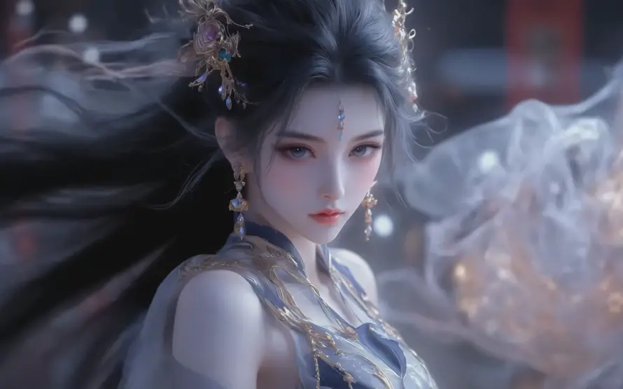 2k古風壁纸-美少女壁纸和仙姿服飾-古典發飾「哲风壁纸」