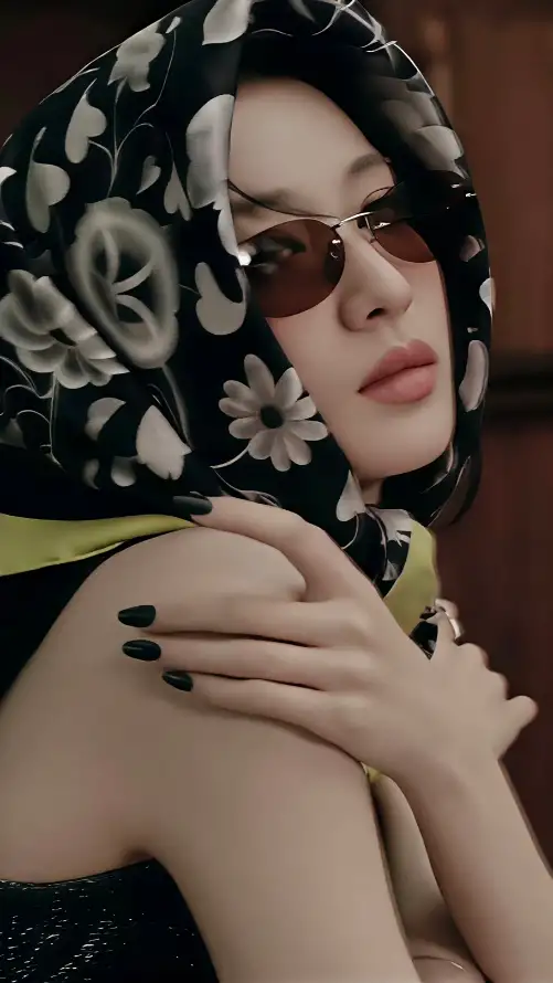 4k美女壁纸 - 王楚然 - 墨镜美女 - 复古头巾「哲风壁纸」