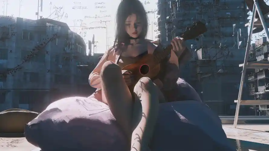 4k吉他壁纸 - 少女 - 动漫插画 - 少女吉他「哲风壁纸」