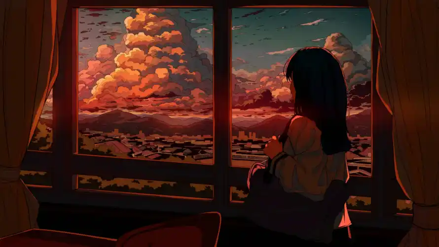 4k少女壁纸 - 红色 - 动漫插画 - 少女背影「哲风壁纸」 4k少女壁纸 - 红色 - 动漫插画 - 少女背影「哲风壁纸」