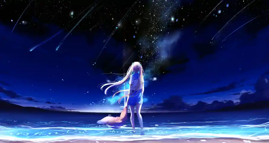 4k夜空壁纸 - 天空 - 少女 - 星空「哲风壁纸」 4k夜空壁纸 - 天空 - 少女 - 星空「哲风壁纸」