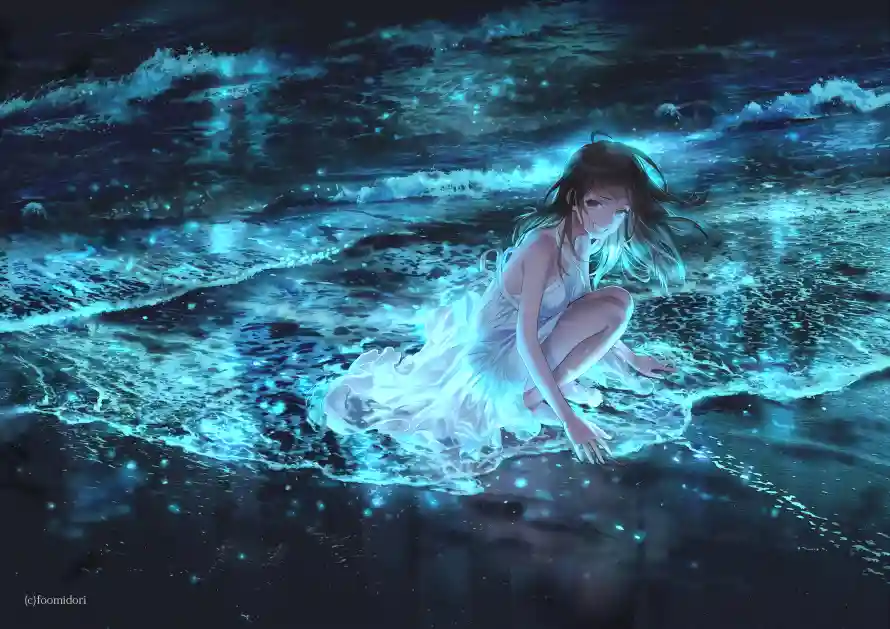 4k动漫壁纸-蓝调 - 少女-壁纸分享「哲风壁纸」
