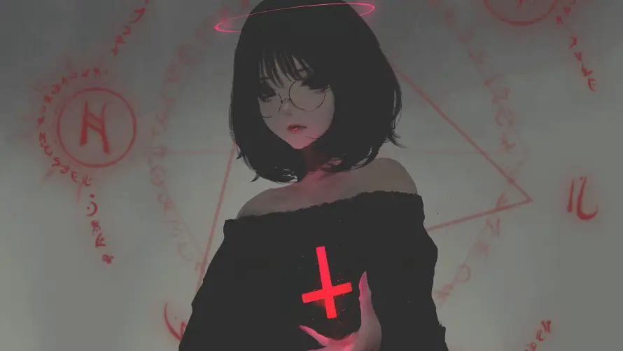 4k动漫壁纸 - 少女 - 魔法阵 - 动漫少女「哲风壁纸」