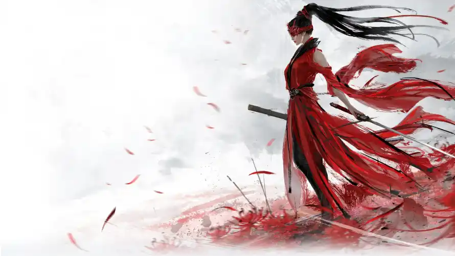 4k古风壁纸 - 红衣 - 花瓣 - 飘带「哲风壁纸」 4k古风壁纸 - 红衣 - 花瓣 - 飘带「哲风壁纸」