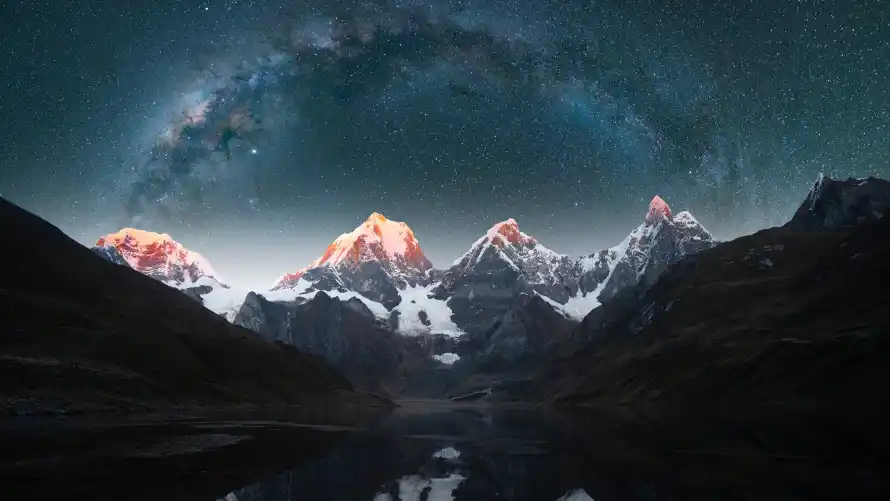 4k天空壁纸 - 星空 - 湖泊 - 雪山「哲风壁纸」