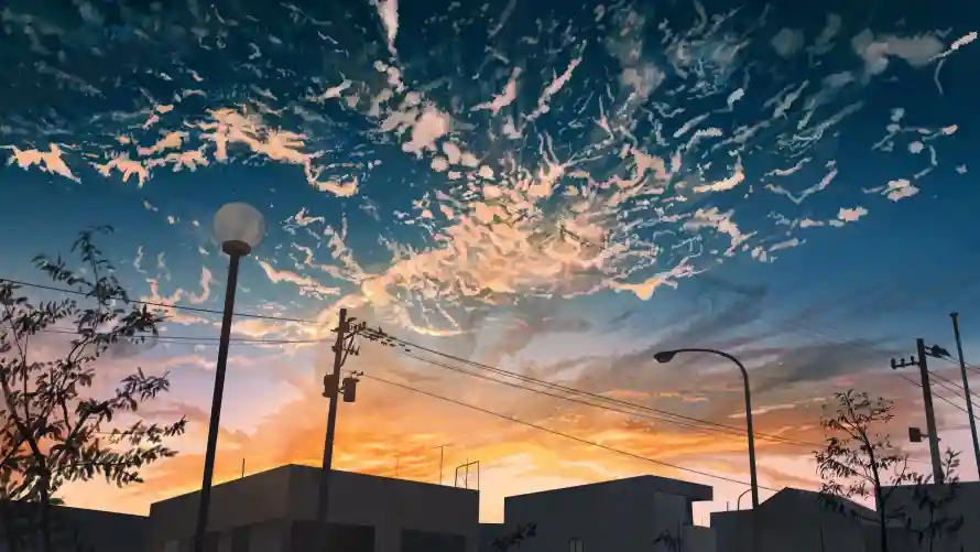 4k天空壁纸 - 晚霞 - 白云 - 路灯「哲风壁纸」 4k天空壁纸 - 晚霞 - 白云 - 路灯「哲风壁纸」