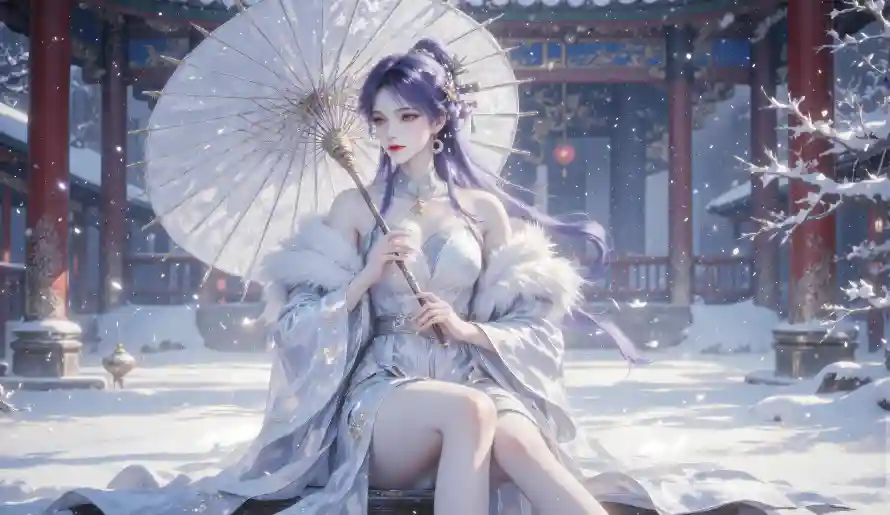 4k古风壁纸 - 白衣 - 遮天 - 雪景「哲风壁纸」
