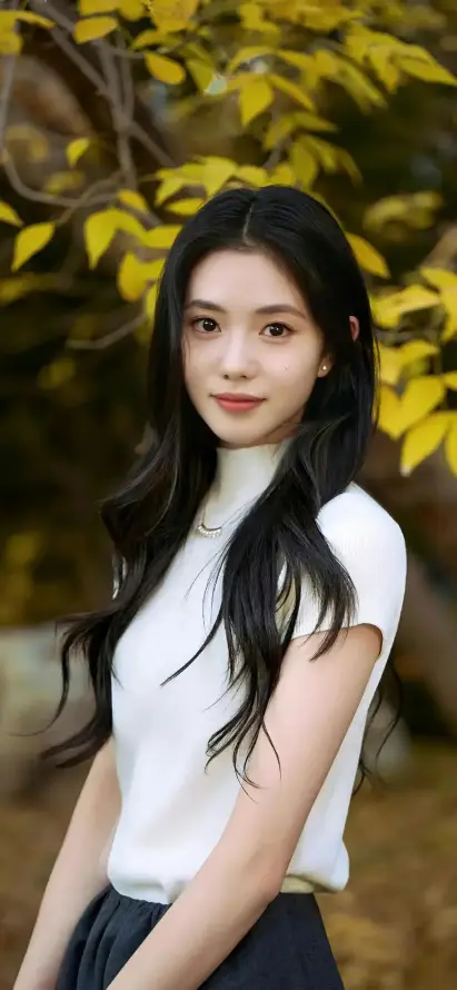 4k白衣壁纸 - 秋季 - 美女 - 长发「哲风壁纸」