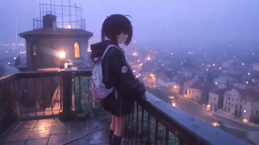 4kjk壁纸 - 路灯 - 雨后 - 雾城「哲风壁纸」
