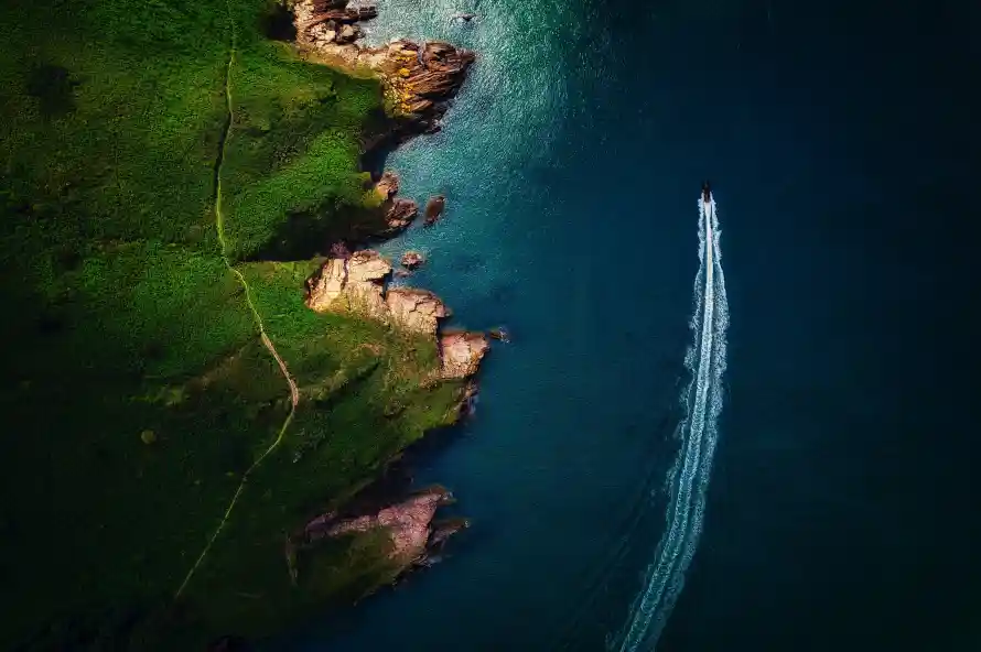 4kHH壁纸 - 船 - 海洋 - 绿色「哲风壁纸」