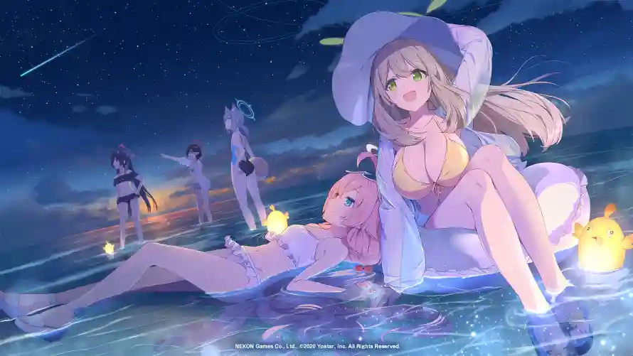 4k少女壁纸 - 星空 - 暗色 - 泳装「哲风壁纸」