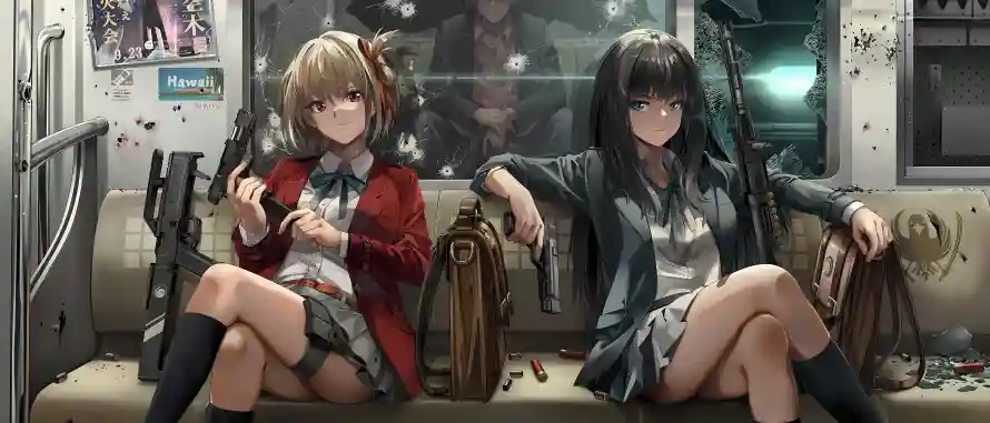 5k短裙壁纸-双少女与美腿-动漫少女壁纸推荐「哲风壁纸」