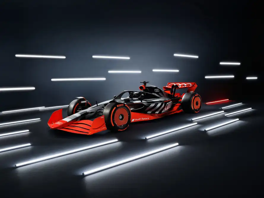 5kF1壁纸-F1赛车壁纸和灯光赛道-红色赛车「哲风壁纸」