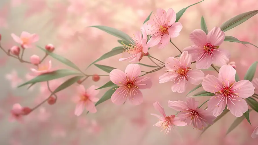 4k樱花壁纸 - 花 - 绿叶 - 春季花卉「哲风壁纸」