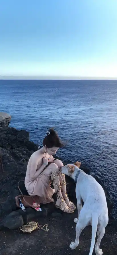 4k美女壁纸 - 安逸氛围 - 手机壁纸 - 日落海景「哲风壁纸」