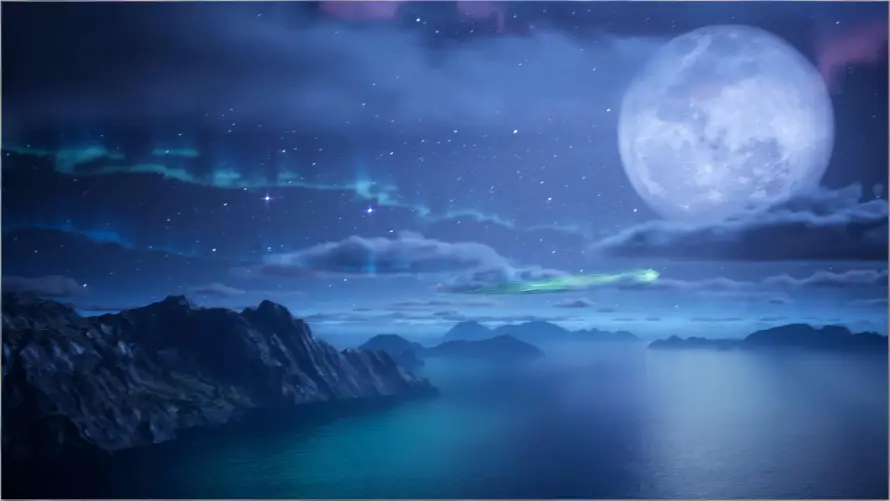 4k夜空壁纸 - 山脉 - 极光 - 满月「哲风壁纸」 4k夜空壁纸 - 山脉 - 极光 - 满月「哲风壁纸」