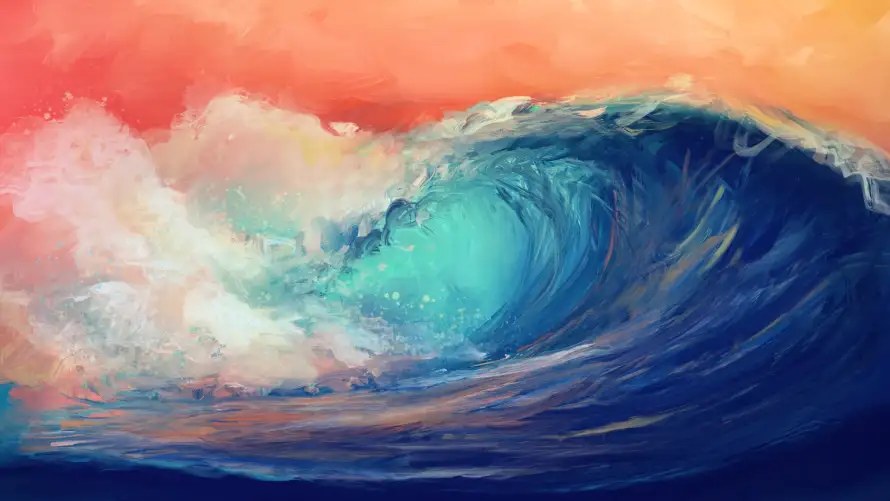 2k4K壁纸-艺术画 - 海浪-热门的壁纸「哲风壁纸」