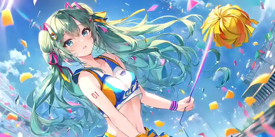 4k啦啦球壁纸 - 啦啦队 - 绿头发 - 美少女「哲风壁纸」