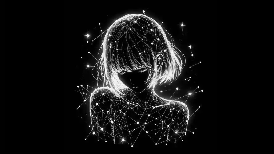 4k星座壁纸-星光女孩和星点-星座连线壁纸分享「哲风壁纸」