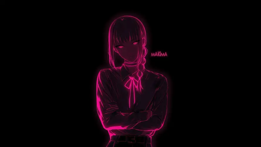 4k玛奇玛壁纸 - 电锯人 - 霓虹光效 - 黑色背景「哲风壁纸」 4k玛奇玛壁纸 - 电锯人 - 霓虹光效 - 黑色背景「哲风壁纸」