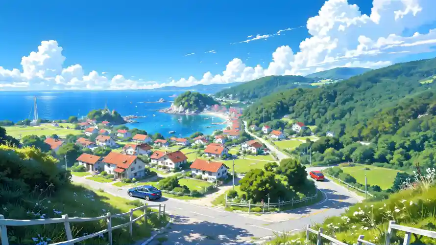 4k海景壁纸 - 海湾 - 滨海小镇 - 红顶房屋「哲风壁纸」 4k海景壁纸 - 海湾 - 滨海小镇 - 红顶房屋「哲风壁纸」