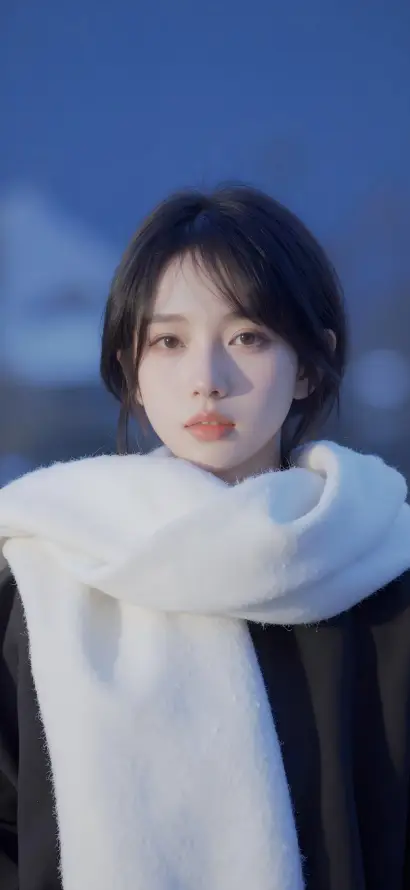 4k壁纸壁纸 - 女性 - 蓝天 - 雪景「哲风壁纸」