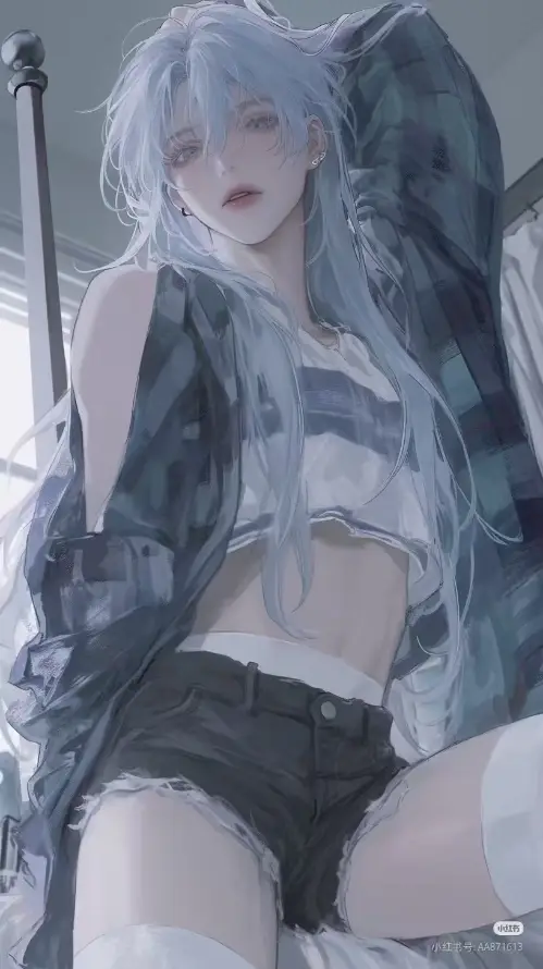 4kAI壁纸 - 少女 - 蓝发 - 二次元「哲风壁纸」