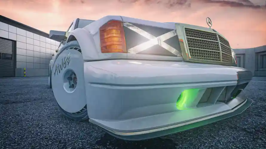 2k奔驰壁纸-虎头车与日落-壁纸推荐「哲风壁纸」