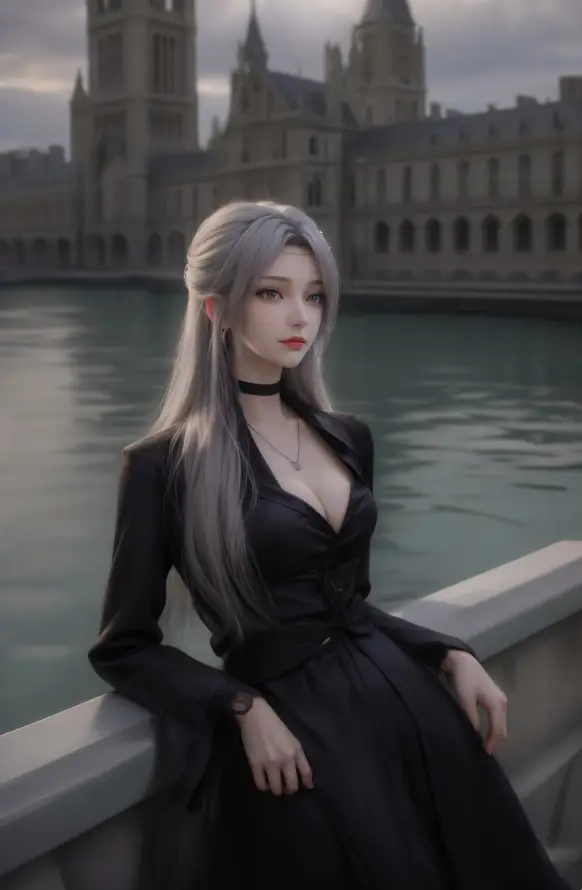 4k云韵壁纸 - 水面 - 江边 - 长发「哲风壁纸」