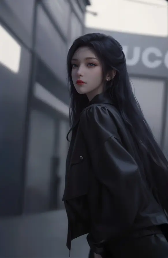 4k云韵壁纸 - 皮衣 - 长发 - 暗黑风「哲风壁纸」