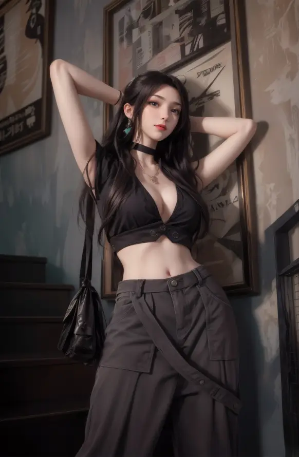 4k云韵壁纸 - 女性 - 抱头 - 楼梯「哲风壁纸」