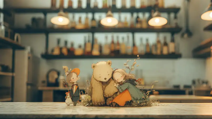 4k复古壁纸 - 女孩 - 小熊 - 摆件「哲风壁纸」 4k复古壁纸 - 女孩 - 小熊 - 摆件「哲风壁纸」