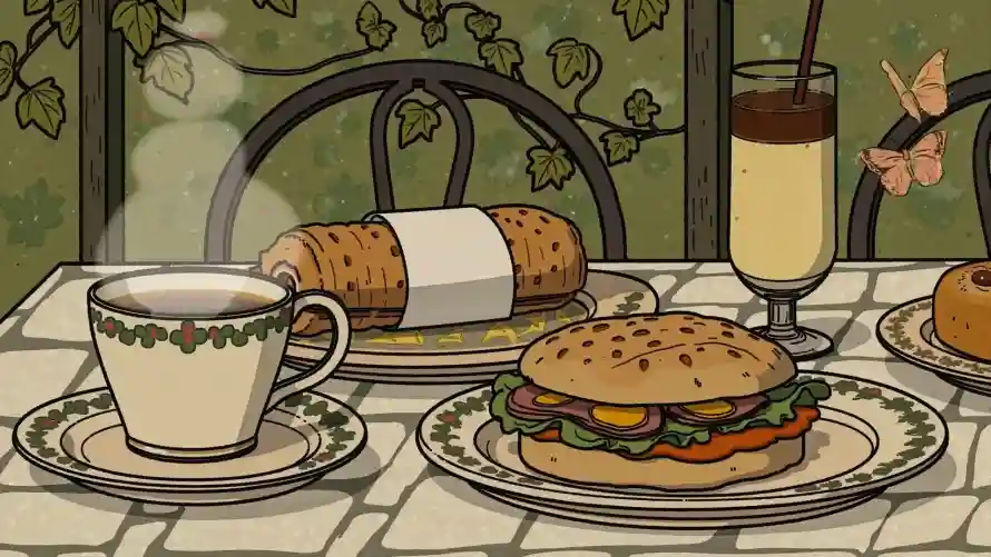 4k咖啡壁纸 - 食物 - 三明治 - 手绘风「哲风壁纸」 4k咖啡壁纸 - 食物 - 三明治 - 手绘风「哲风壁纸」
