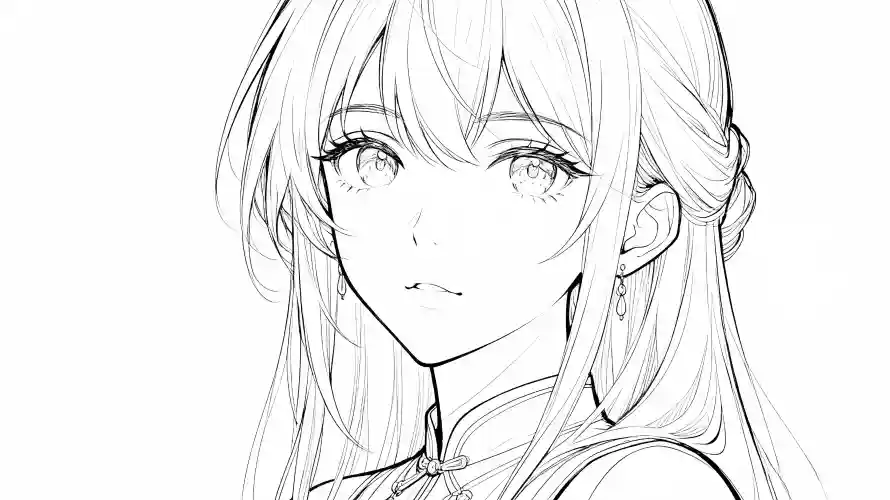 4k02壁纸 - 旗袍领 - 女性线稿 - 线稿素材「哲风壁纸」 4k02壁纸 - 旗袍领 - 女性线稿 - 线稿素材「哲风壁纸」