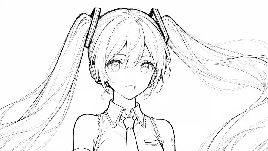 4k初音未来壁纸 - 动漫线稿 - 手绘素材 - 线稿素材「哲风壁纸」 4k初音未来壁纸 - 动漫线稿 - 手绘素材 - 线稿素材「哲风壁纸」