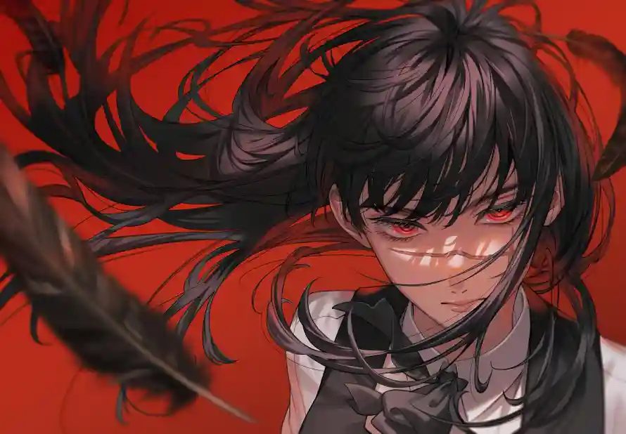 4k红眼壁纸 - 黑羽 - 三鹰朝 - 电锯人「哲风壁纸」 4k红眼壁纸 - 黑羽 - 三鹰朝 - 电锯人「哲风壁纸」