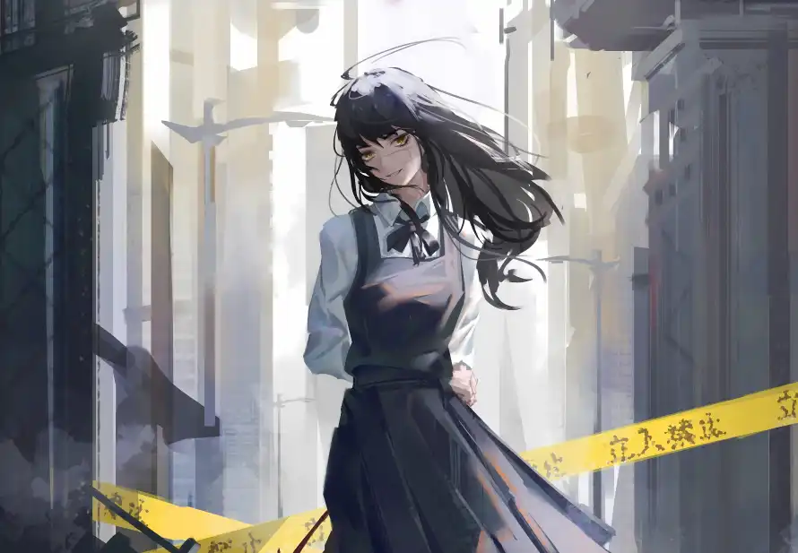 4k校服壁纸 - 三鹰朝 - 电锯人 - 警戒线「哲风壁纸」 4k校服壁纸 - 三鹰朝 - 电锯人 - 警戒线「哲风壁纸」