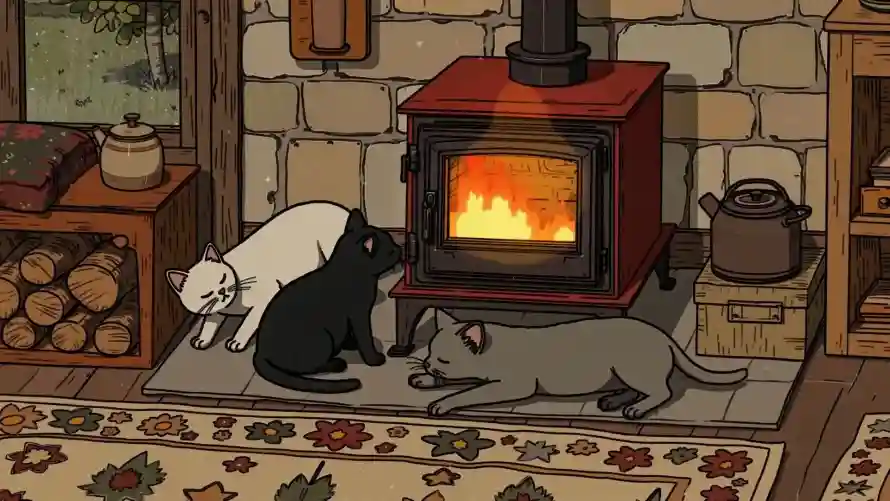 4k壁炉壁纸 - 温馨 - 猫咪 - 手绘风「哲风壁纸」 4k壁炉壁纸 - 温馨 - 猫咪 - 手绘风「哲风壁纸」