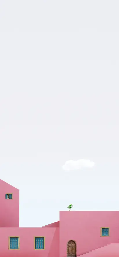 4k摄影壁纸 - 极简 - 浅背景 - 几何房屋「哲风壁纸」