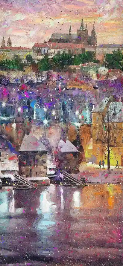 4k夜景壁纸 - 建筑 - 插画 - 水彩「哲风壁纸」