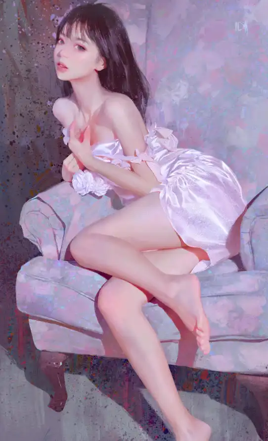 4k沙发壁纸 - 女 - 赤脚 - 迷人「哲风壁纸」