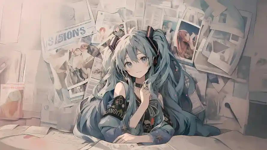 4k动漫壁纸 - 插画 - 蓝色 - 长发「哲风壁纸」