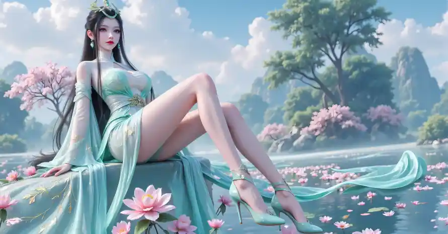 4k仙侠壁纸 - 山水 - 荷花 - 陆嫁嫁「哲风壁纸」