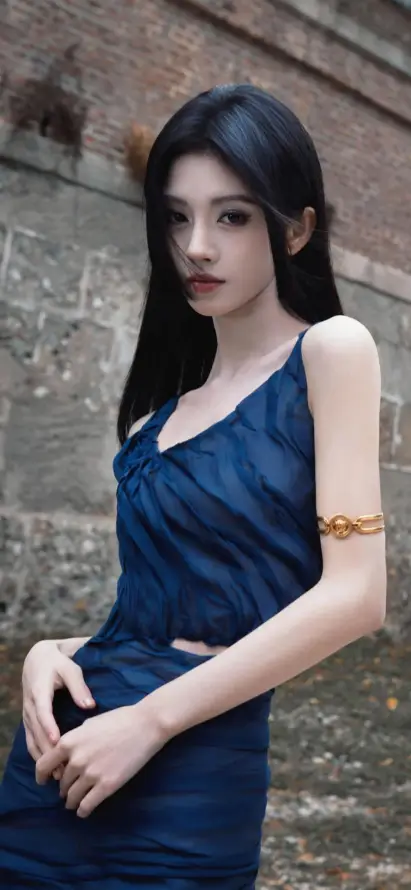 4k手镯壁纸 - 砖墙 - 长发 - 连衣裙「哲风壁纸」