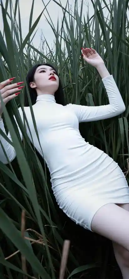 4k性感壁纸 - 草丛 - 迷人 - 紧身裙「哲风壁纸」