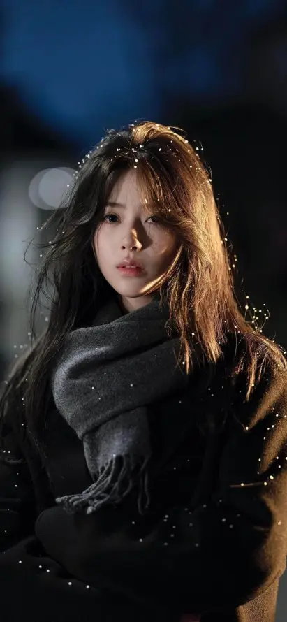 4k夜景壁纸 - 雪花 - 氛围感 - 灰围巾「哲风壁纸」